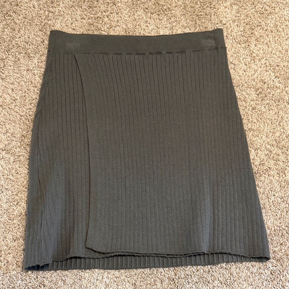 Free People Army Green Sweater Skirt